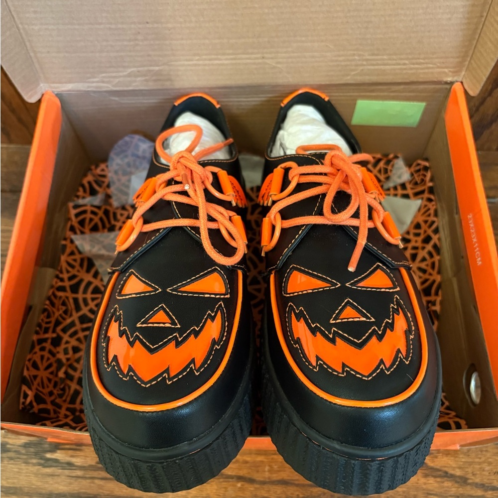 Strange Cvlt Jack O’ Lantern Keepers Shoes | Black And Orange‎ Halloween